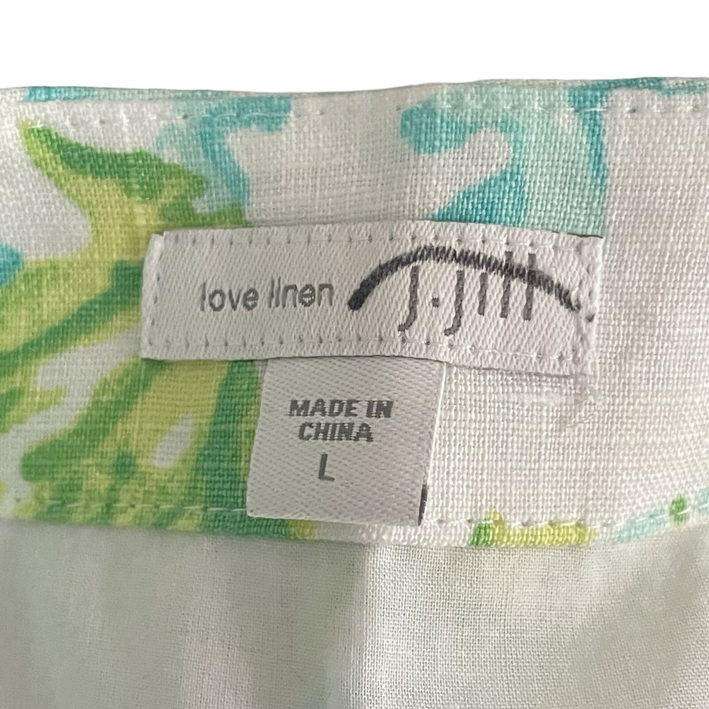 J. Jill Love Linen Coastal Shift Dress Large Sea Turtle Print - Picture 2 of 8